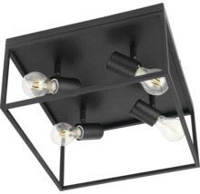 Svart taklampa med fyra glödlampor