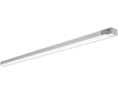 Linjär LED-ljusramp med vit plastdiffusor och grå profil.
