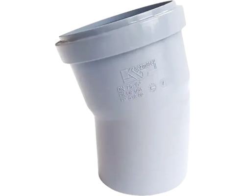 Rörböj KACZMAREK ø75 mm 15° Avloppsrörskrök med en vinkel på 75 till 45 grader