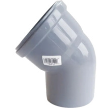 Grå plastböj med en vinkel på 45 grader för rör