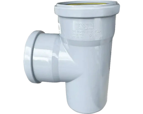 Grenrör KACZMAREK ø110/110 mm 87,5° Avloppsrör T-stycke av plast 110 millimeter till 110 millimeter med en vinkel på 87,5 grader