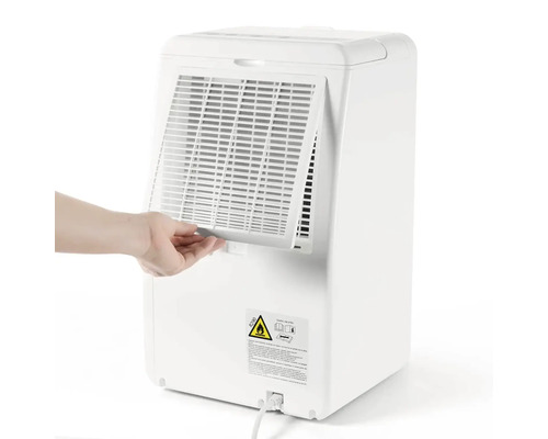 Vit mobil luftkonditionering med insatt filter