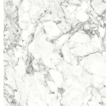 Marmormönstrad yta med grå ådring på vit bakgrund.