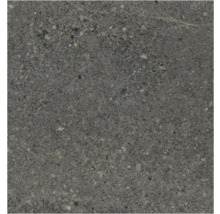 Mörkgrå granitkeramikplatta i stenoptik med strukturerad och spräcklig yta.