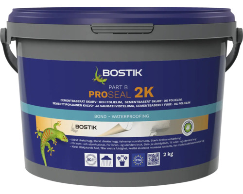 Bostik Proseal 2K del B, cementbaserat skarv- och folielim för tätskikt, 2 kilogram hink.