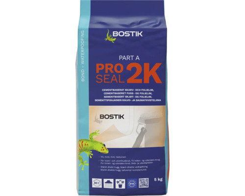 Bostik Pro Seal 2K Part A, cementbaserat skarv- och folielim för inomhus- och utomhusbruk, 5 kilogram säck.