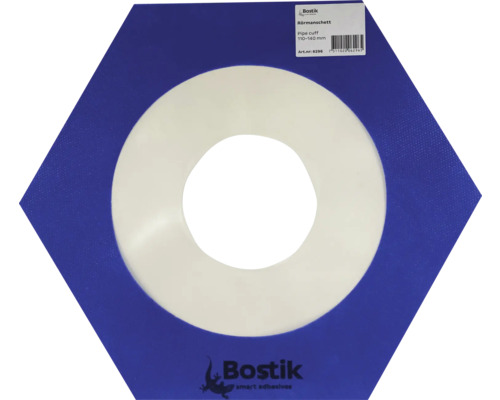 Bostik rörmanschett för rör från 110 till 140 millimeter, sexkantig med flexibel rund öppning.