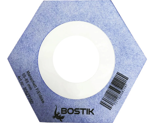Bostik tätningsmanschett för apparatdosor, 55 till 85 millimeter, sexkantig med runt hål.