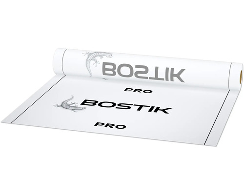 Bostik Pro underlagsduk på rulle med Bostik Logo.