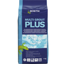 Bostik Logo. Multi Grout Plus, polymermodifierad fogmassa, 5 kilogram, för fogbredd 1 till 5 millimeter, mycket låga emissioner.