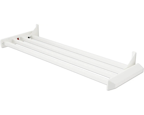 Skotork ADAX Tkh208 skohylla vit metall 87x26cm med värme 80W Elektrisk handdukstork i vitt med fyra stänger för väggmontering.