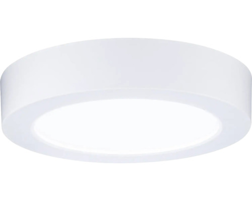 Rund LED-taklampa i vitt med platt design.