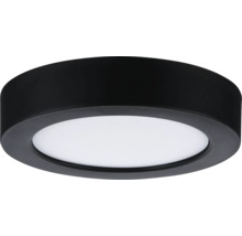 Rund svart LED-taklampa med vit diffusor