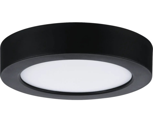 Rund svart LED-taklampa med vit diffusor