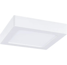Kvadratisk LED-taklampa i vitt, platt design.