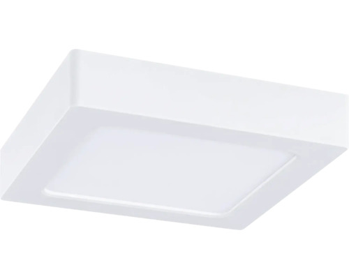 Kvadratisk LED-taklampa i vitt, platt design.