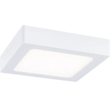 Kvadratisk LED-taklampa i platt design med vit ram.