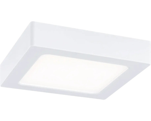 Kvadratisk LED-taklampa i platt design med vit ram.