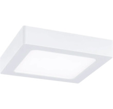 Kvadratisk LED-panel för takmontering med vit ram och matt hölje.