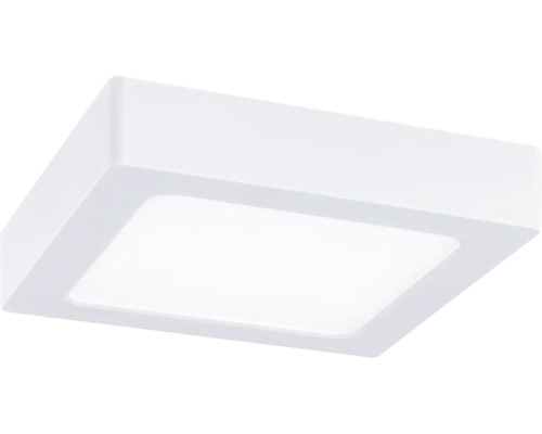 Kvadratisk LED-panel för takmontering med vit ram och matt hölje.