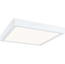 Fyrkantig LED-panel, platt taklampa med vit ram.