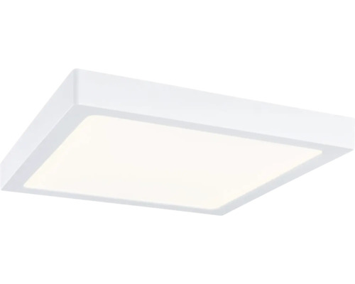 Fyrkantig LED-panel, platt taklampa med vit ram.