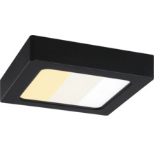 Kvadratisk LED-lampa i svart med justerbar färgtemperatur från varmvitt till dagsljusvitt.