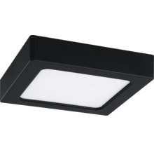 Kvadratisk LED-taklampa i svart med vit diffusor.