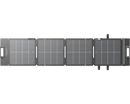 Bärbar vikbar 110 Watt solpanel EcoFlow Light med fyra segment och bärhandtag.