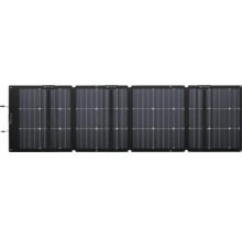 Vikbar solpanel med fyra moduler och integrerade anslutningskablar.
