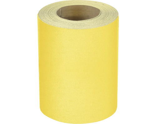 Gul sandpappersrulle för slipning av ytor.