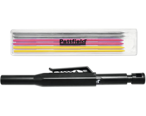 Pattfield djuphålsmärkpenna med reservstift i en plastförpackning.