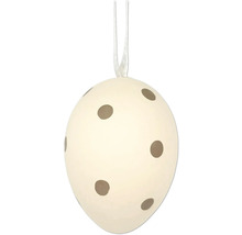 Dekorativt påskägg för upphängning med prickigt mönster.