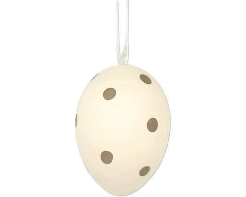 Dekorativt påskägg för upphängning med prickigt mönster.