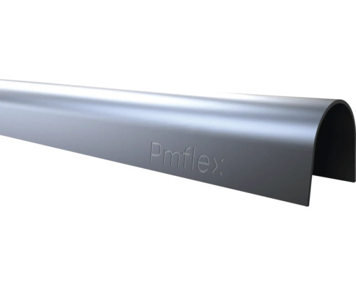 Kabelskydd MALMBERGS 16mm 1,2m Pmflex kabelskyddsprofil av grå plast i U-form för elinstallation.