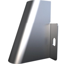 Ändkåpa i metall för ledstänger med sidofäste och ovalt monteringshål.