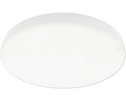 Rund vit LED taklampa med platt plastskärm.