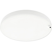 Rund vit LED-taklampa med integrerad rörelsesensor.