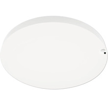 Rund vit vägg- och taklampa med integrerad rörelsevakt.