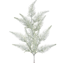 Konstgjord dekorationskvist med snötäckt utseende för juldekorationer och blomsterarrangemang.