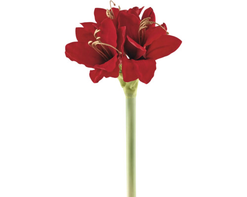 Konstgjord amaryllis på stjälk, röd.