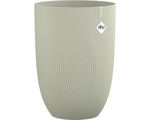 Kruka ELHO Sereh plast Ø30x40cm grön Hög blomkruka i plast med räfflad yta och Elho Logo.