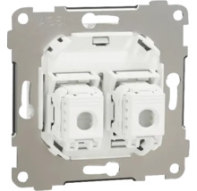 Insats för datauttag dubbelt RJ45 med stödring av metall.