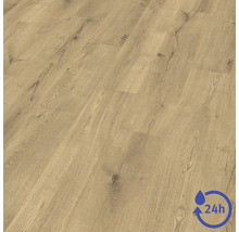 Laminatgolv med trämönster, vattentåligt i 24 timmar.