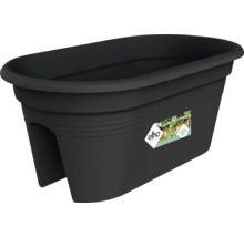 elho balkonglåda i plast för räcke, svart.