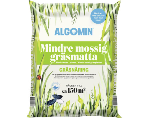 Algomin gräsnäring Mindre mossig gräsmatta, räcker till cirka 150 kvadratmeter.