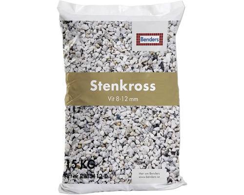 Benders Stenkross vit 8 till 12 millimeter i 15 kilograms säck.