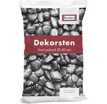 Benders Logo, säck med dekorsten, polerad, svart, storlek 20 till 40 millimeter, 15 kilogram.