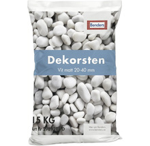 Dekorsten Benders, vit matt, storlek 20 till 40 millimeter, 15 kilogram säck.
