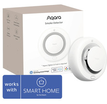 Aqara brandvarnare med Zigbee 3.0-protokoll, inbyggd siren på 85 decibel, kompatibel med SMART HOME by hornbach, Alexa och Google Home.